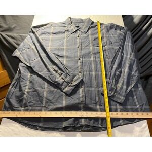 Knightsbridge Shirt Womens Size 3X Blue Plaid Button Down Long Sleeve Pocket